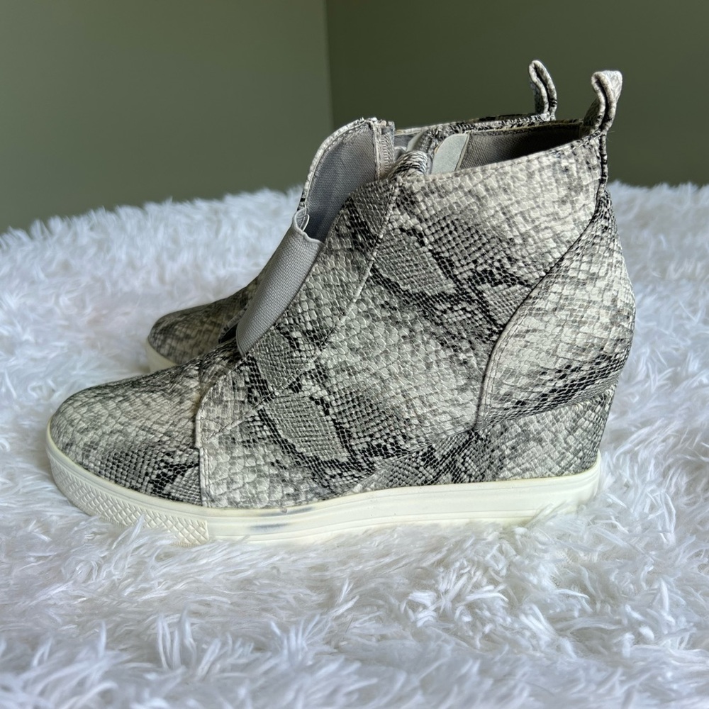 EUC Zoey Snake Print Wedge Sneaker